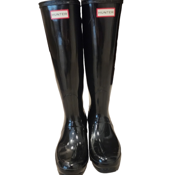 Hunter Tall Black Gloss Adjustable Boots 8 - Picture 7 of 16